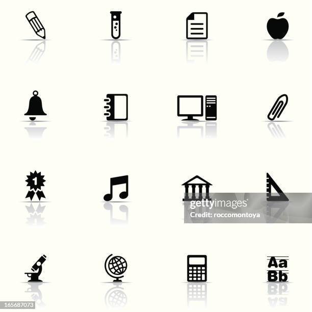icon set, education - high school student computer stock illustrations