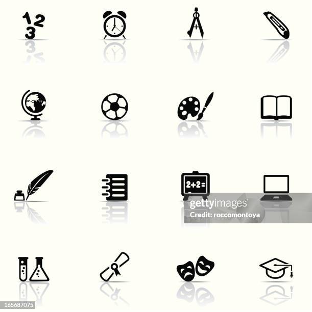 icon set, education - graduation mask stock illustrations