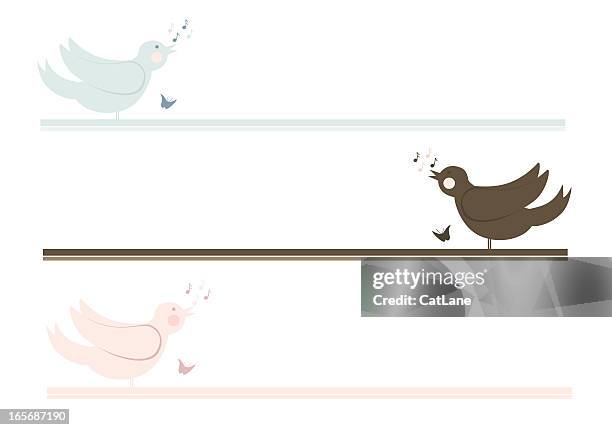 bird lines - birdsong stock illustrations