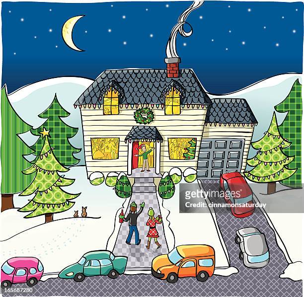 home for the holidays - auto mieten stock illustrations