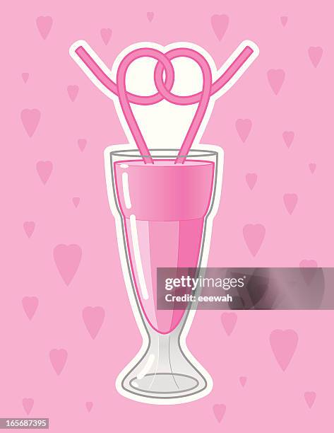 love potion - strawberry milkshake stock illustrations