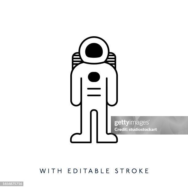 astronaut line icon.editable stroke - space exploration logo stock illustrations