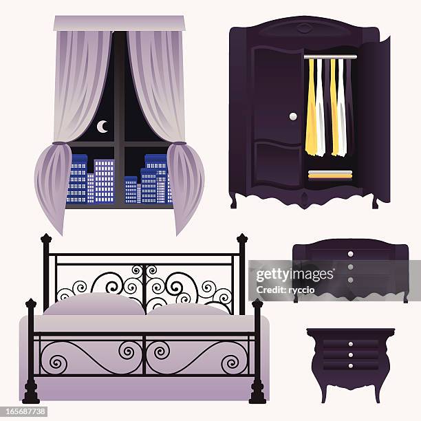 ilustrações de stock, clip art, desenhos animados e ícones de quarto elementos - doll house