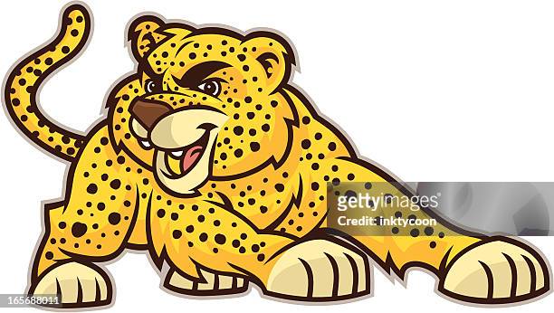 bildbanksillustrationer, clip art samt tecknat material och ikoner med jaguar cheetah jump - gepard