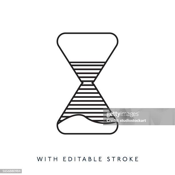 hourglass line icon editable stroke - long time stock illustrations