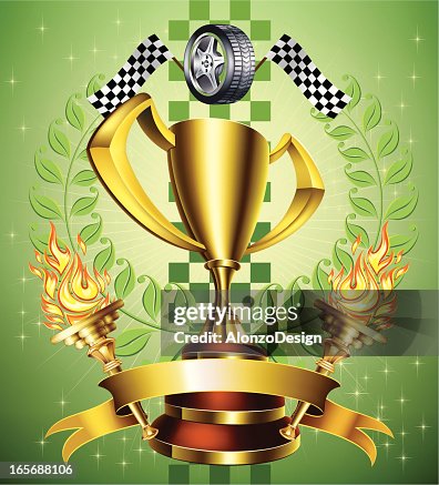 Racing gold trophy Racing gold trophy