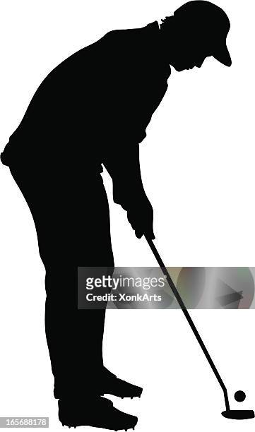 golfer putting - golf putting stock illustrations