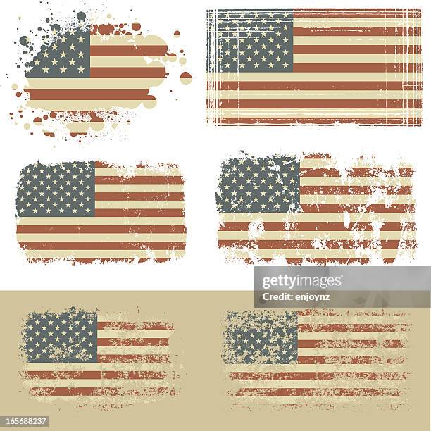 alte usa-flagge - rostig stock-grafiken, -clipart, -cartoons und -symbole