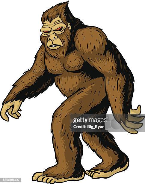 ilustraciones, imágenes clip art, dibujos animados e iconos de stock de bigfoot - monster