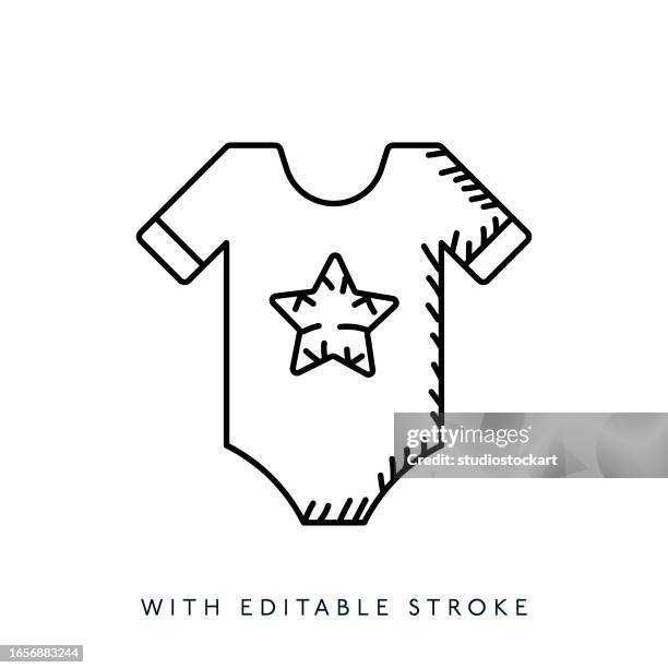 baby bodysuit line icon editable stroke - computer keyboard dark stock illustrations