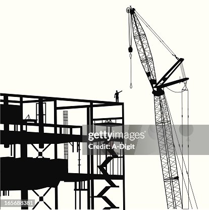 Construction Crane Vector Silhouette Construction Crane Vector Silhouette