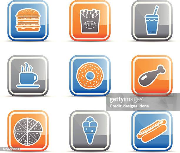 fast food icons - high cholesterol stock illustrations