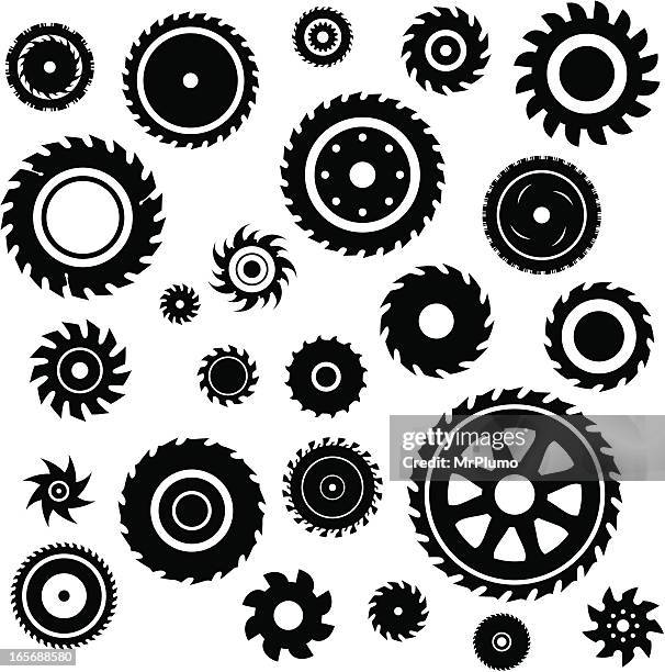 saw blade set - electric saw stock illustrations