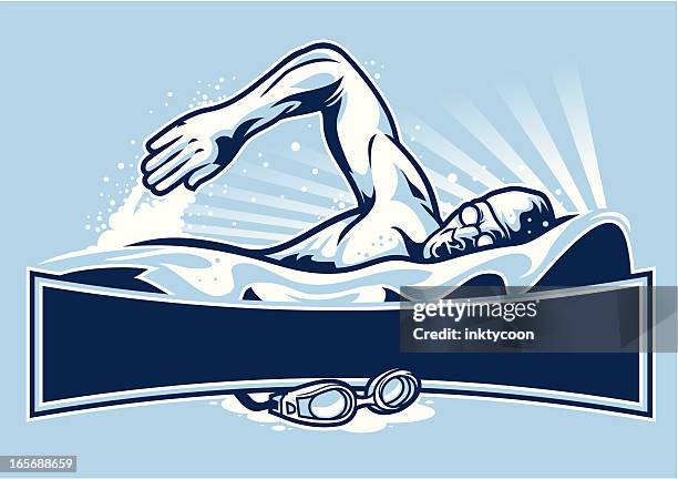 ilustraciones, imágenes clip art, dibujos animados e iconos de stock de nade de diseño - swimming