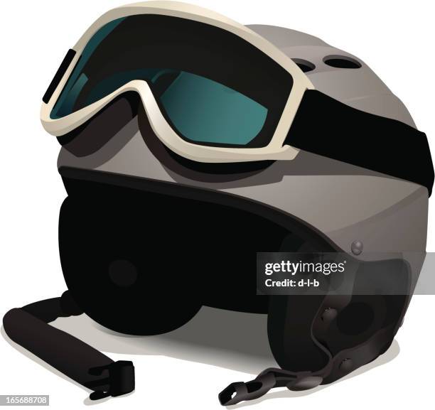 stockillustraties, clipart, cartoons en iconen met ski or snowboard helmet with goggles - ski goggles