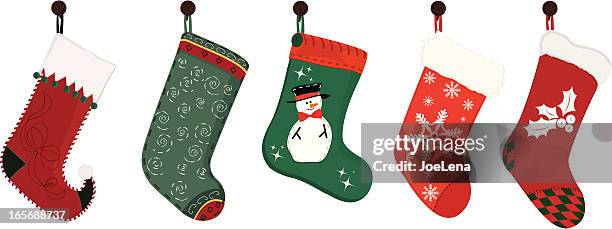 stockillustraties, clipart, cartoons en iconen met christmas stockings - kerstkous