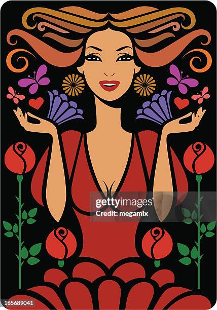 spring. - double portrait stock illustrations