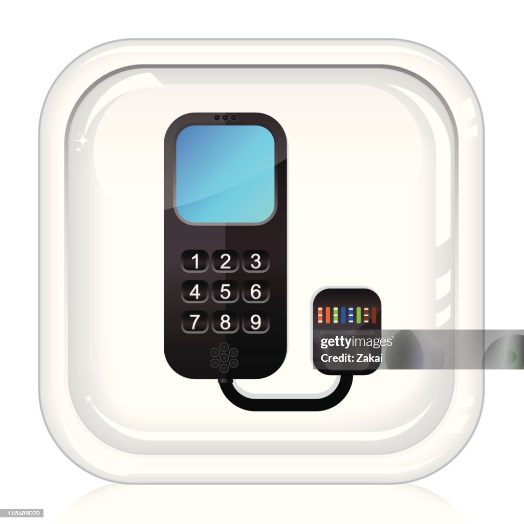 Voice over IP Phone | Glassy White Internet Button