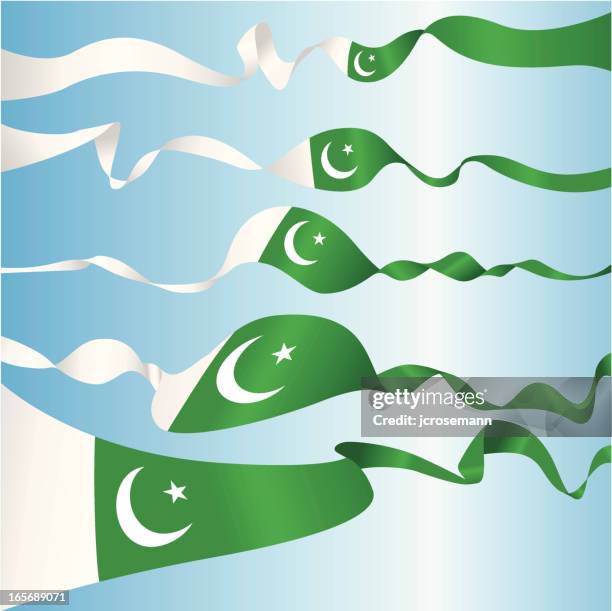 pakistani banners - half moon stock illustrations