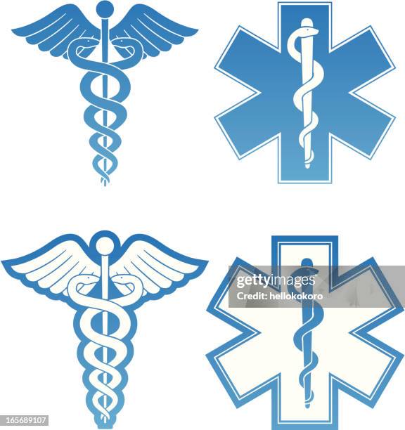 caduceus and star of life - medical symbol 幅插畫檔、美工圖案、卡通及圖標