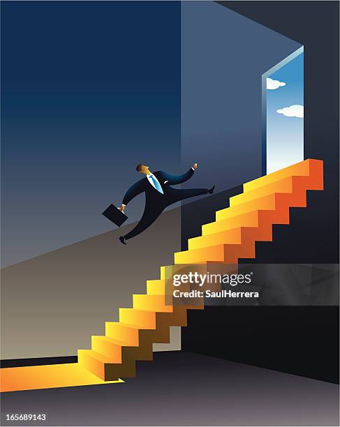 way out to financial problems - sales executive stock illustrations