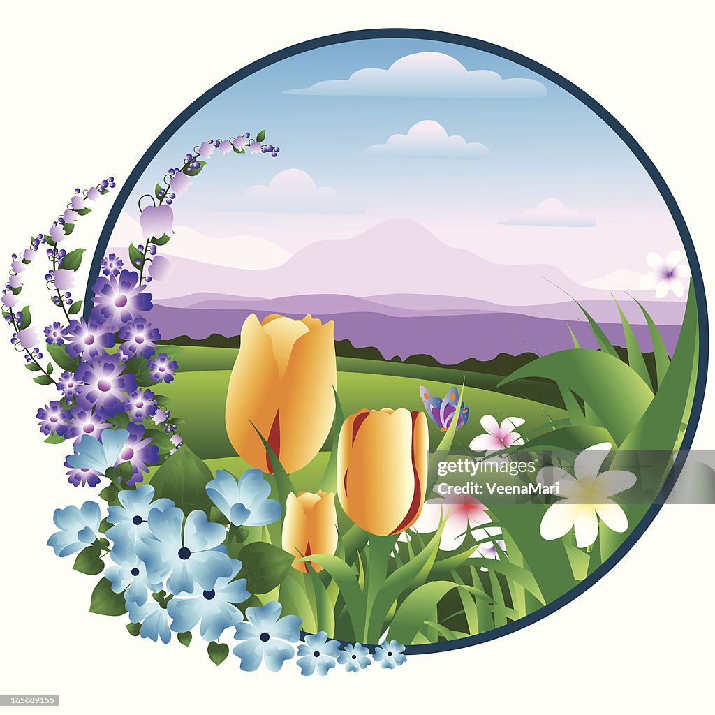 Spring Landscape Circle High-Res Vector Graphic - Getty Images