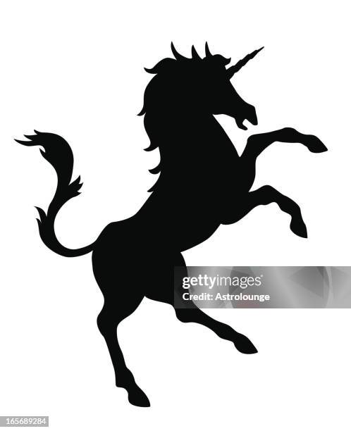 unicorn - rearing up stock illustrations