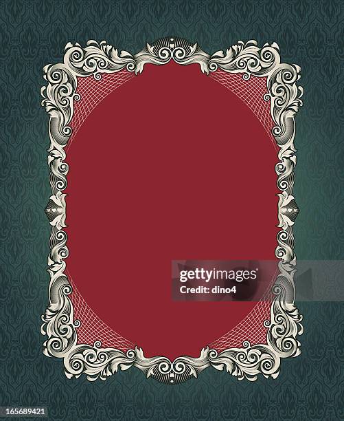 green dinoveau frame - art nouveau banner stock illustrations