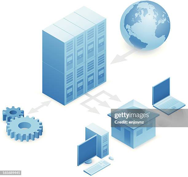 network - isometric usb drive stock illustrations