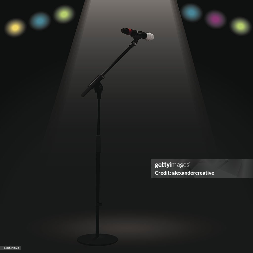 Empty Mic At Center Stage