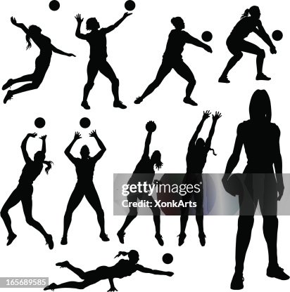 Volleyball Silhouettes Volleyball Silhouettes