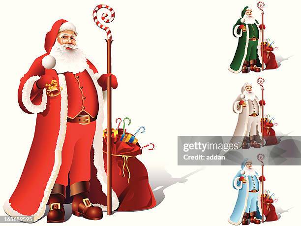santa claus - old fashioned santa stock illustrations