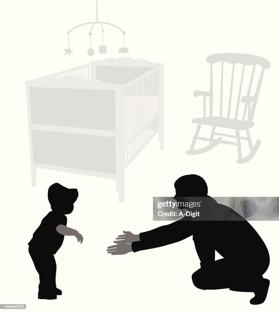 First Steps Vector Silhouette
