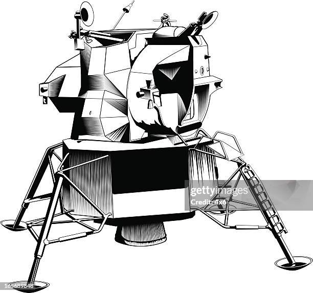 close-up of a lunar module - lunar module stock illustrations