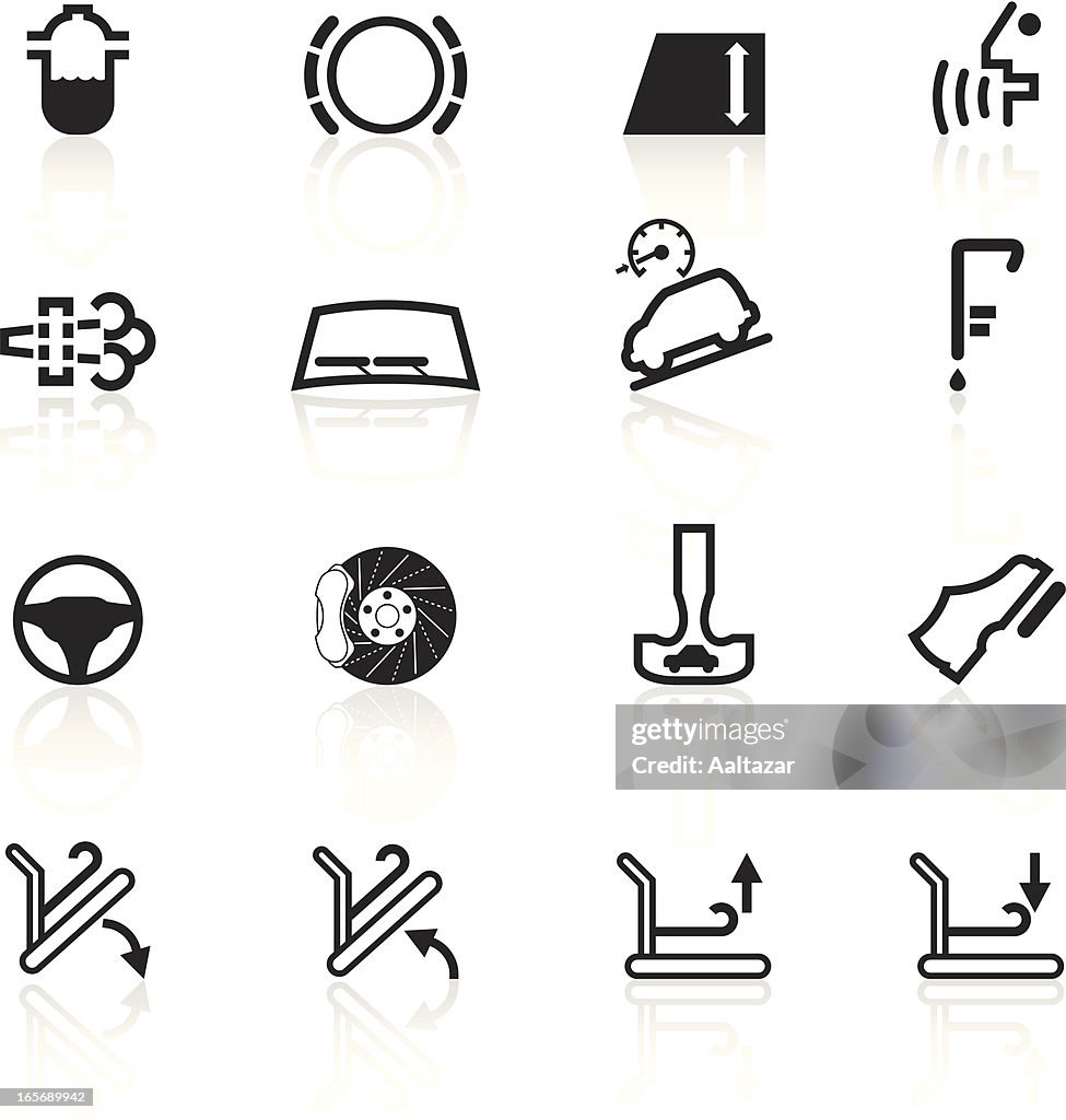 Car Indicators Vector Black Symbols Car Control Indicators High-Res Vector Graphic - Getty Images