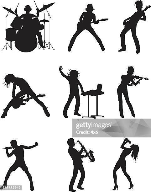 musical bands - violinist stock illustrations