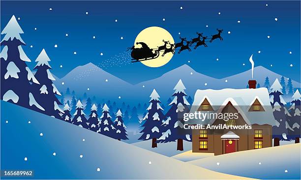 santa's house - snowdrift stock illustrations