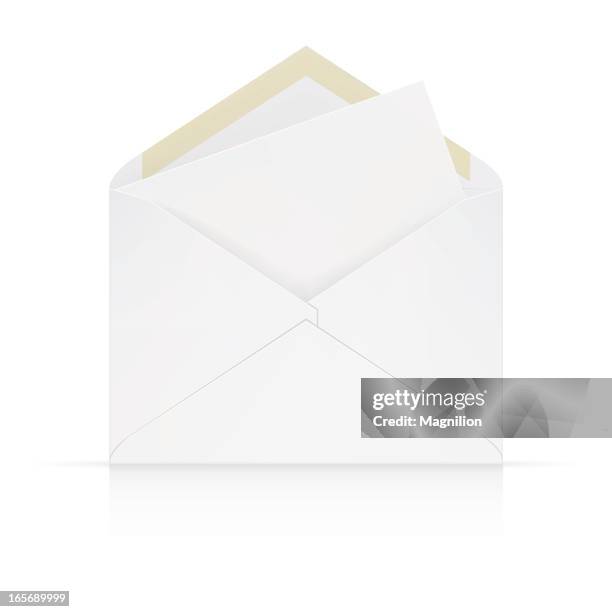 white envelope - open envelope stock illustrations