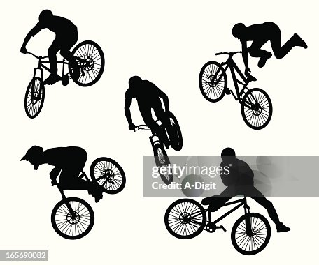 BMX Tricks Vector Silhouette BMX Tricks Vector Silhouette