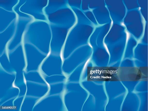 stockillustraties, clipart, cartoons en iconen met waving glisten water pattern - swimming pool painting