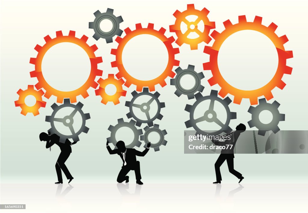 Controlling Cogs Working With Cogs High-Res Vector Graphic - Getty Images
