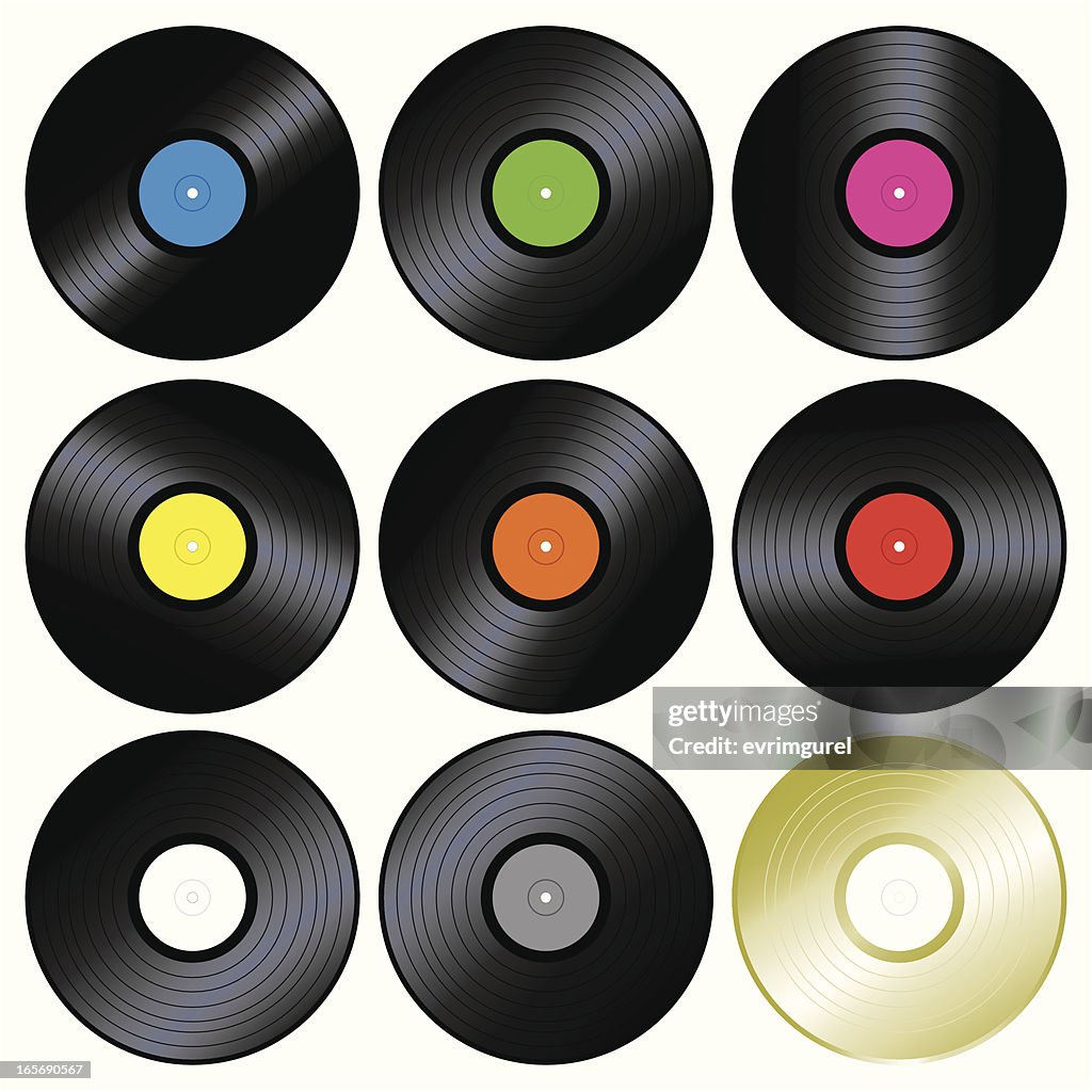 Vinyl Layout Design Vector Vinyl Records Vector