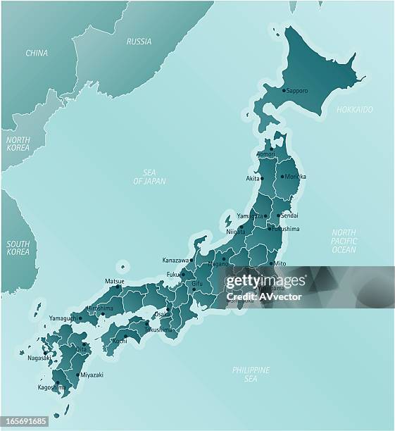 japan - sea of japan or east sea stock illustrations