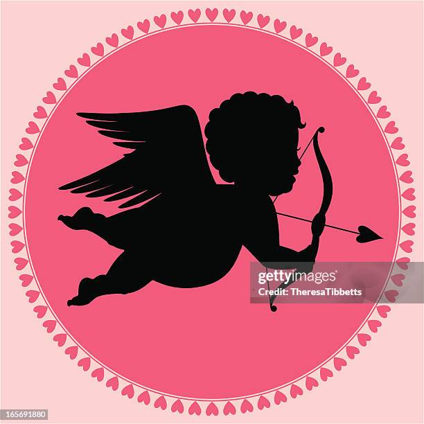 cupid - bow arrow stock illustrations