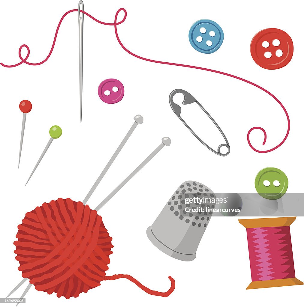 Sewing Elements High-Res Vector Graphic - Getty Images