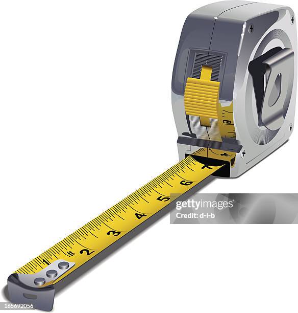 illustrazioni stock, clip art, cartoni animati e icone di tendenza di metro a nastro - pollice sistema metrico anglosassone