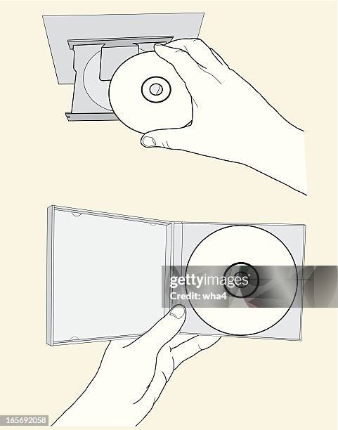 cd and dvd disks - digital audio storage media stock illustrations