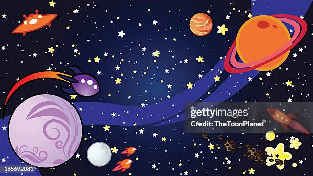 space cartoon background - the-order-of-the-planets-in-our-solar-system stock illustrations
