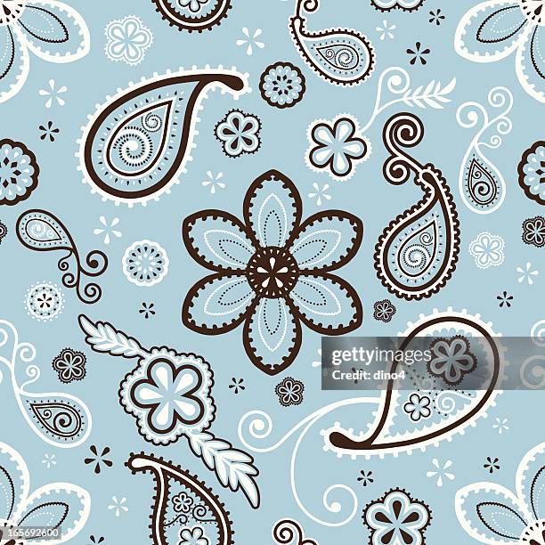 paisley pattern (seamless) - bandana stock illustrations