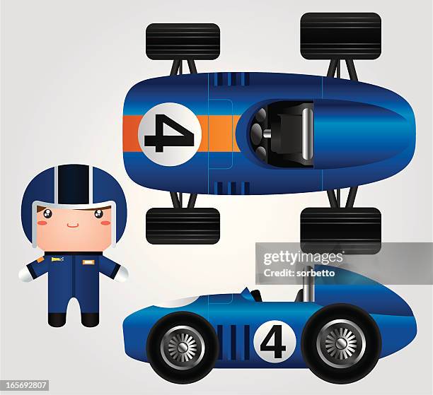 blue race car - 2009 chinese grand prix thompson podium stock illustrations